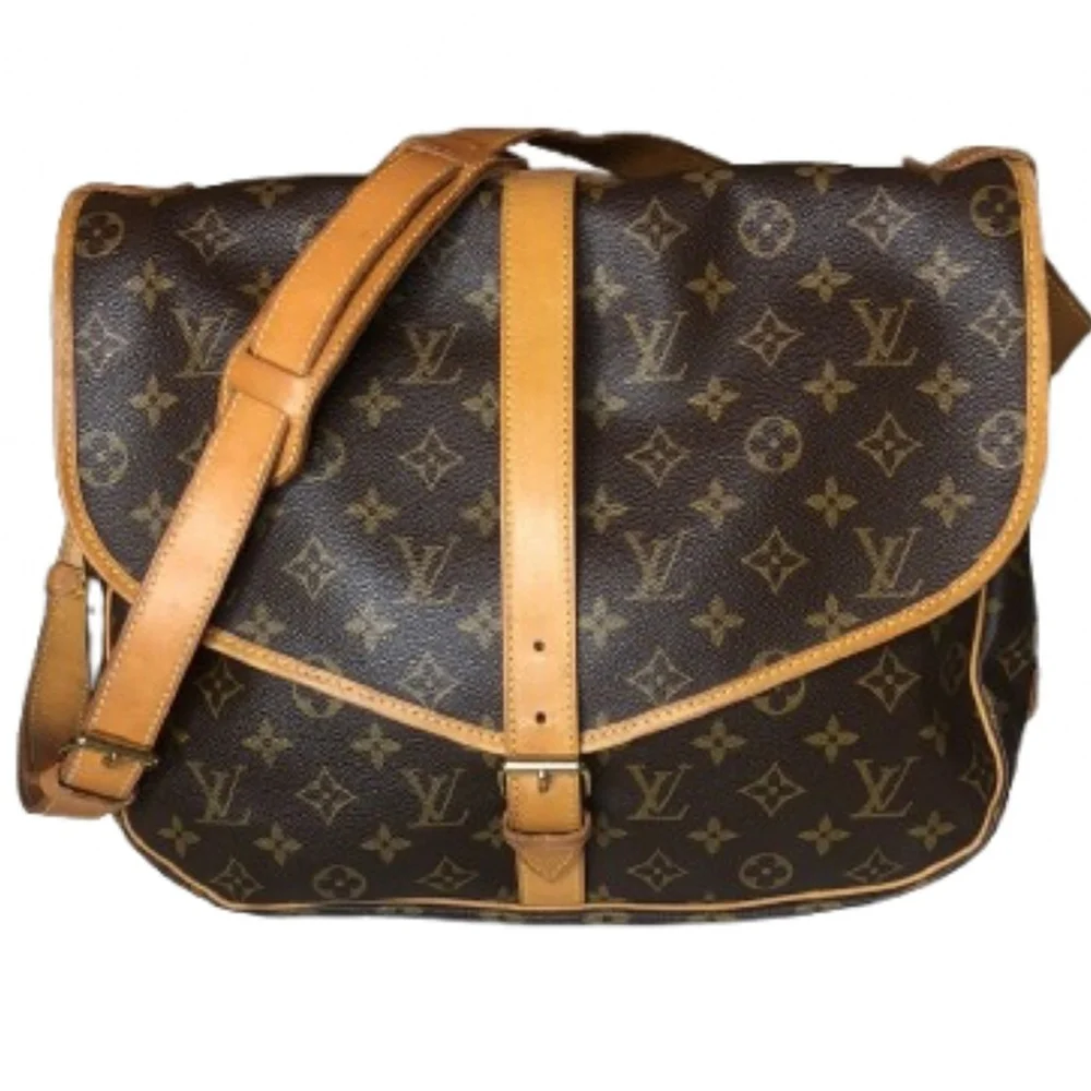 Authentic LOUIS VUITTON Saumur 35 Monogram Double Sided Messenger Bag